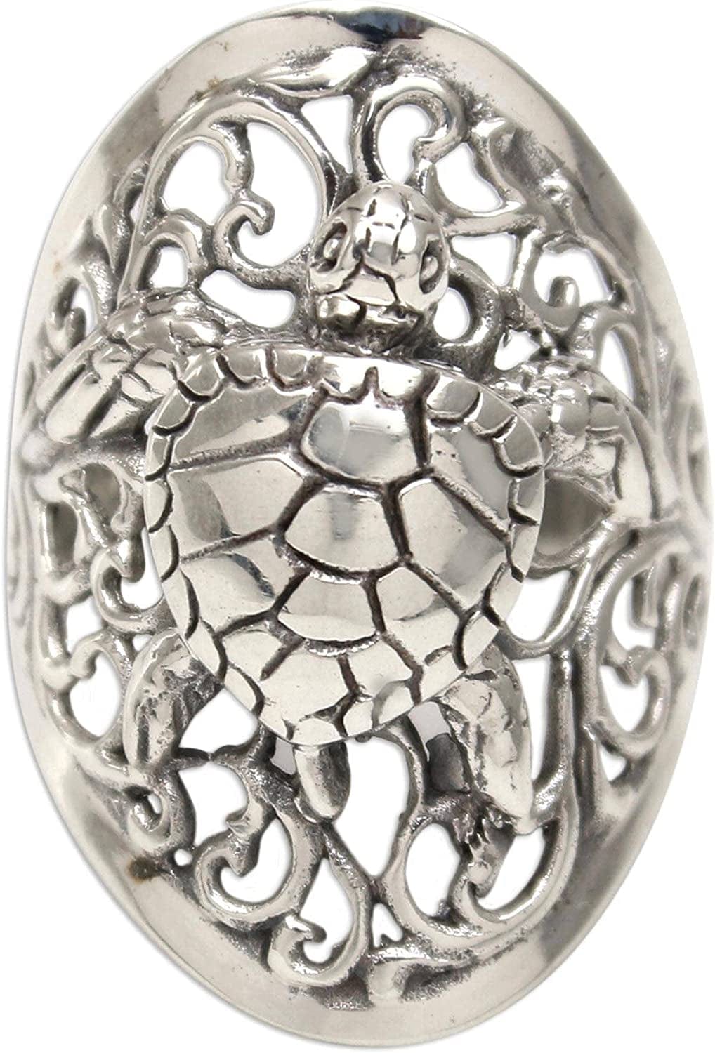 .925 Sterling Silver Ring, Elegant Sea Turtle' 11