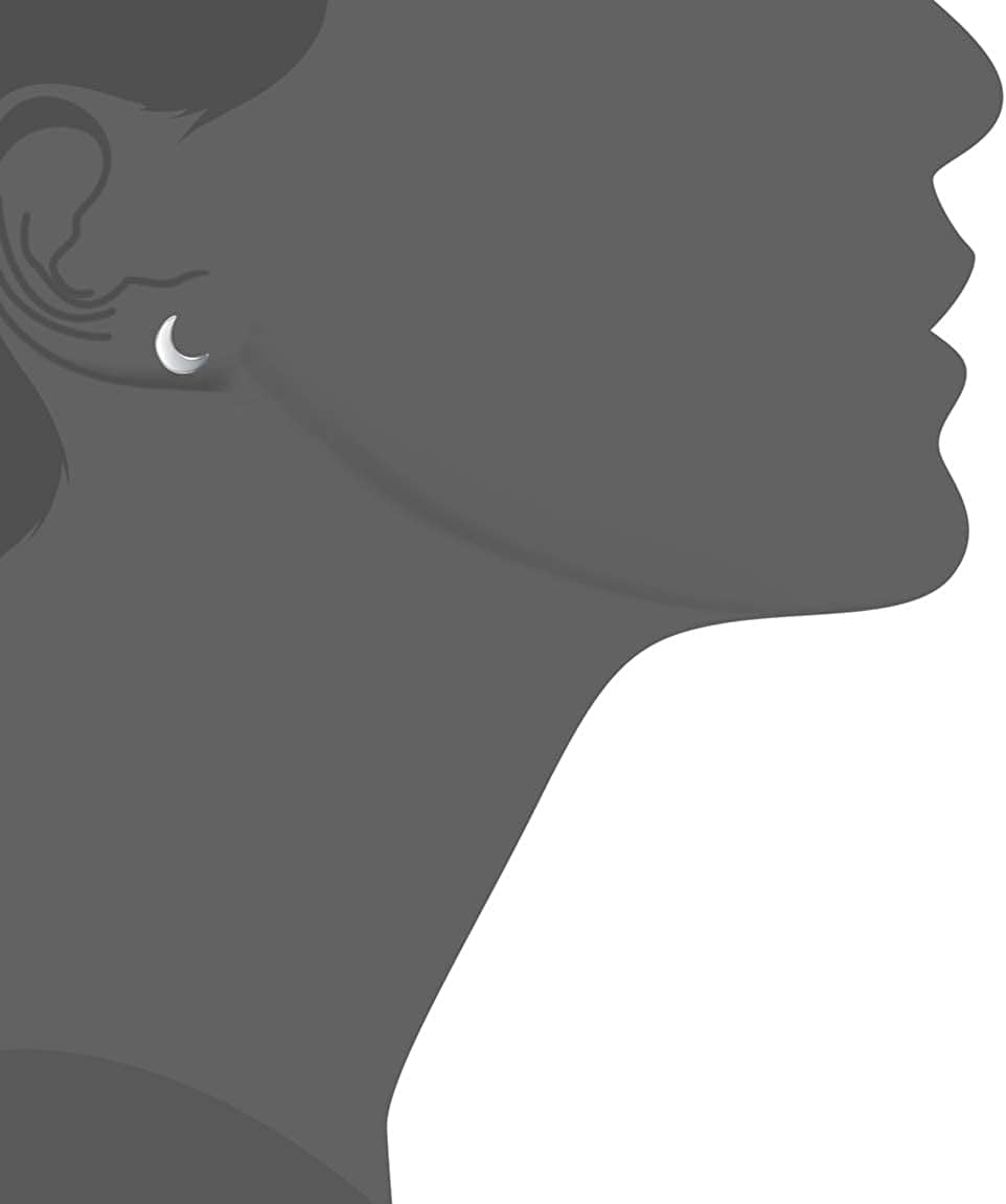 925 Sterling Silver Stud Earrings, Boruo Crescent Moon, Star, Sun High Polish Tarnish Resistant Earrings