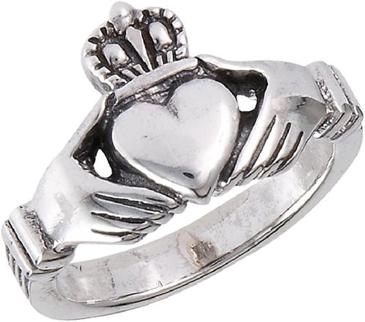 .925 Sterling Silver Traditional Claddagh Celtic Ring 9