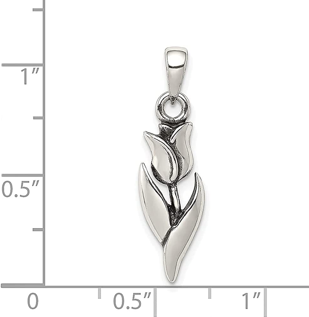 925 Sterling Silver Tulip Pendant Charm Necklace Flower Gardening Fine Jewelry for Women Gifts for Her