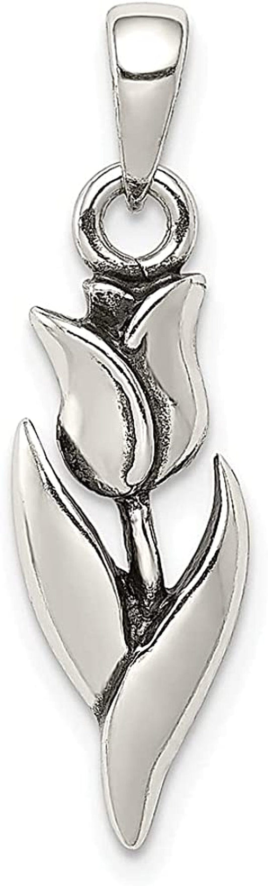 925 Sterling Silver Tulip Pendant Charm Necklace Flower Gardening Fine Jewelry for Women Gifts for Her