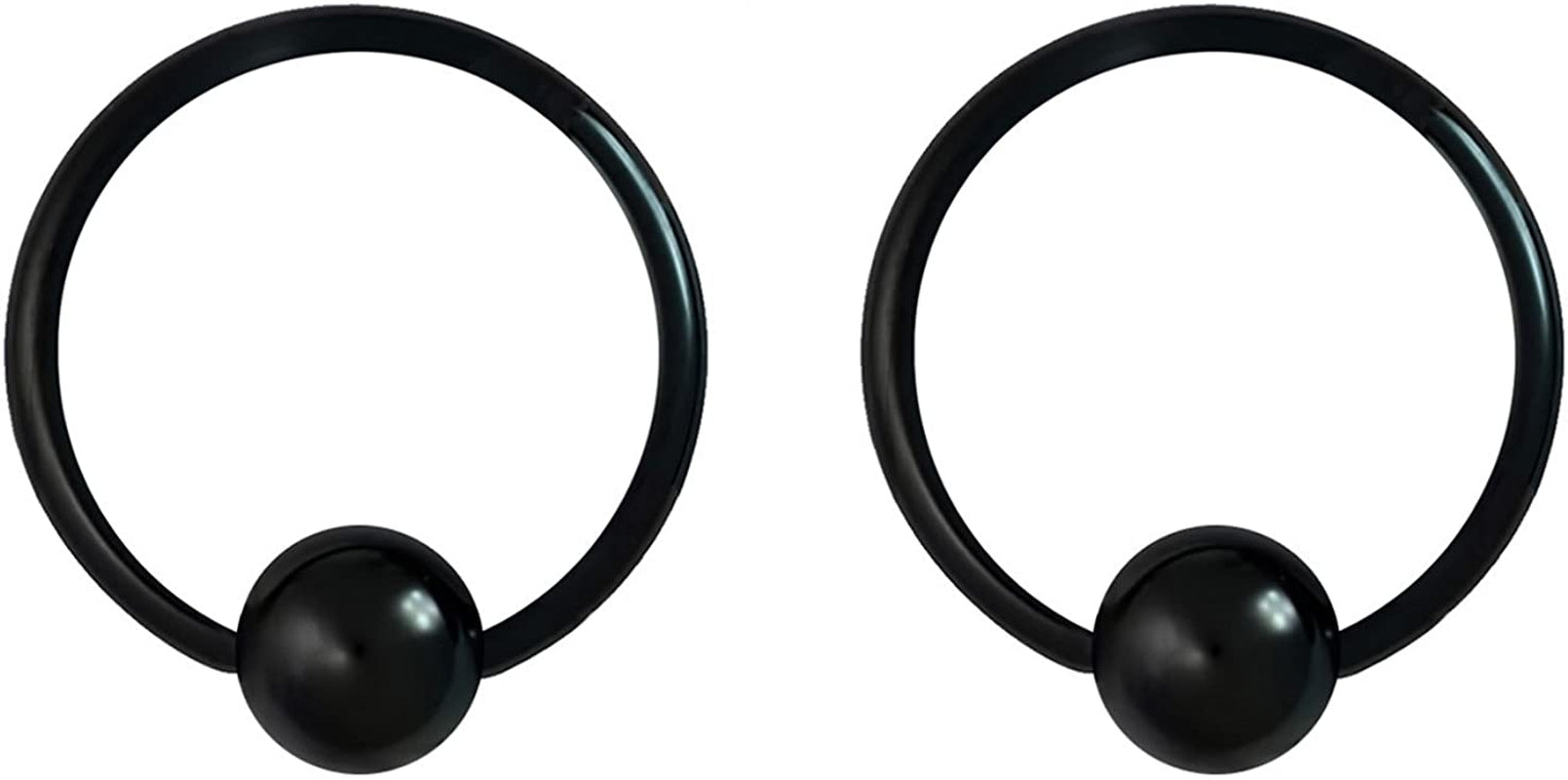Forbidden Body Jewelry 316L Surgical Steel Captive Bead Piercing Hoop (Pair) 10G 12G 14G 16G 18G 20G, Diameter 6 to 12Mm Black and Rainbow Apparel & Accessories > Jewelry > Rings Forbidden Body Jewelry Black: 18g, 11mm
