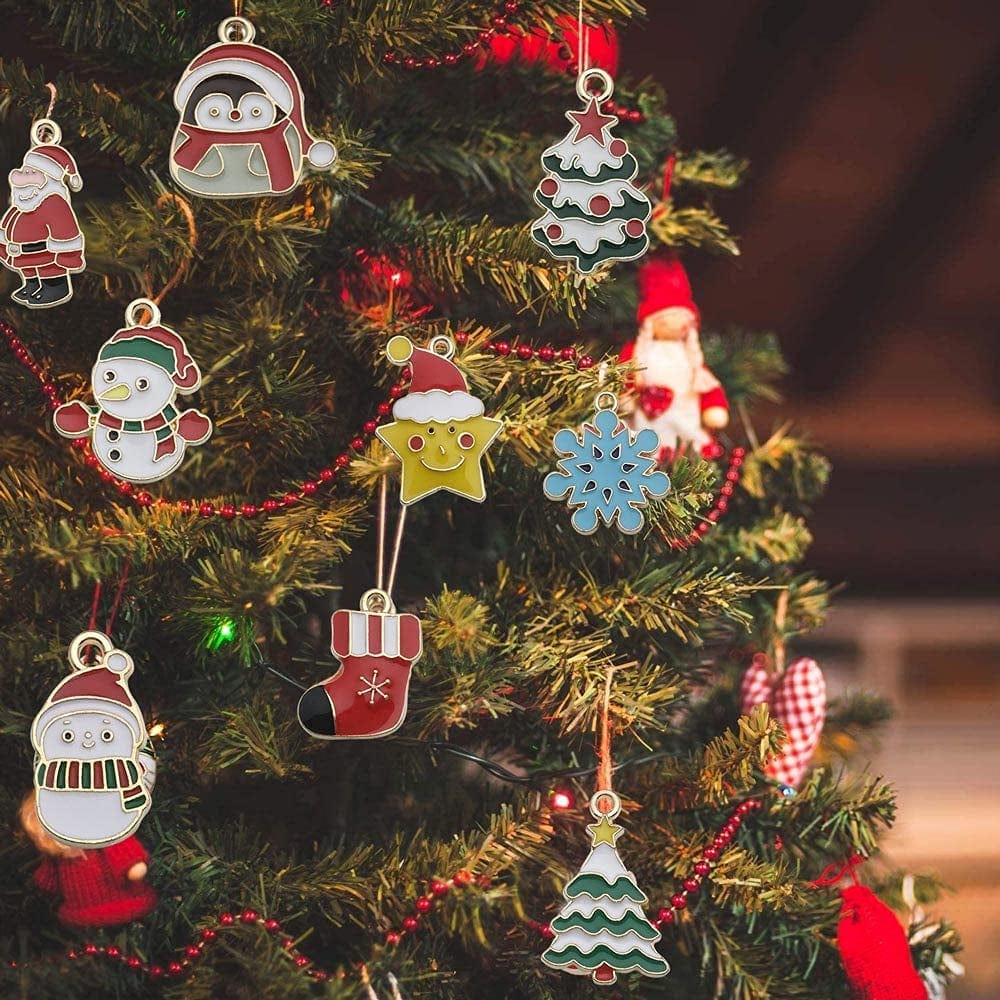 93 Pcs Christmas Pendants Charms for Jewelry Making Xmas Necklace Bracelet Earring Clothes Sewing Bags Decoration Charms Scrapbooking Supplies (M695-93) M695-93