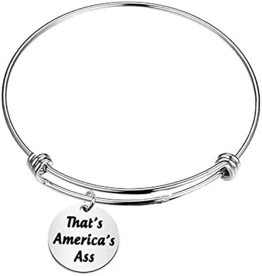 ENSIANTH Movie Inspire Gift That’S America’S Ass Keychain Captain Gift Fan Gift Apparel & Accessories > Jewelry > Necklaces ENSIANTH America’s Ass Bracelet