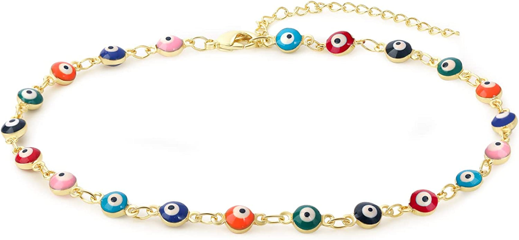 Evil Eye Ankle Bracelet,Evil Eye Anklet,Evil Eye Bracelet,Evil Eye Anklets for Women,Mother'S Day Gift Apparel & Accessories > Jewelry > Anklets DeScount Gold Plated Round Evil Eye Anklet