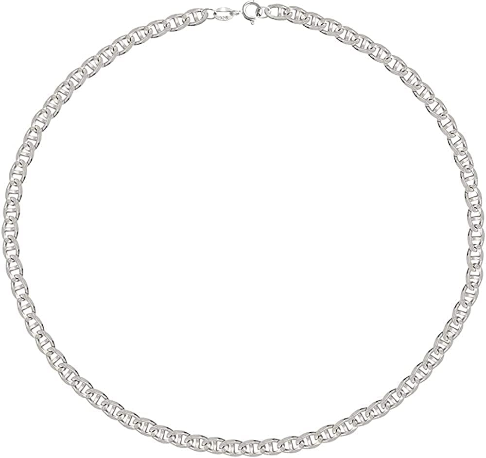 Savlano 925 Sterling Silver Solid Italian Figaro, Rope,Herringbone, Curb, Ball Bead, Snake, Mariner Chain Anklet for Women & Girls, Comes in 0.8Mm - 5Mm Gift Box Apparel & Accessories > Jewelry > Anklets Savlano Mariner 2.5mm 10.0 Inches