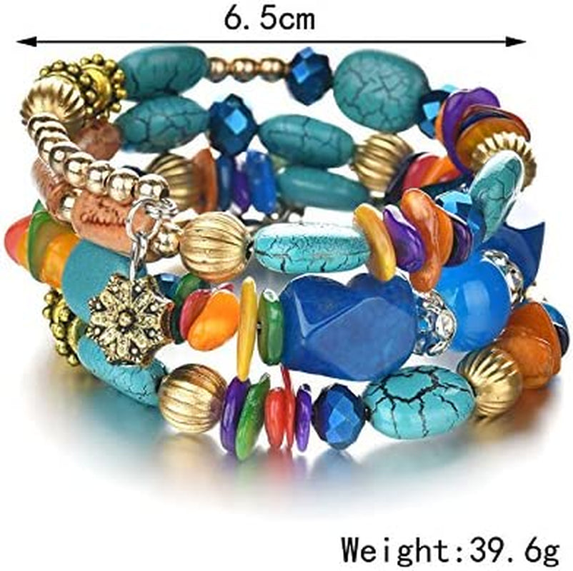 Boho Multilayer Irregular Agate Beads Charm Bracelets for Women Vintage Jade Stone Man Bracelets Yoga Bangles Ethnic Jewelry Apparel & Accessories > Jewelry > Bracelets MIXIA