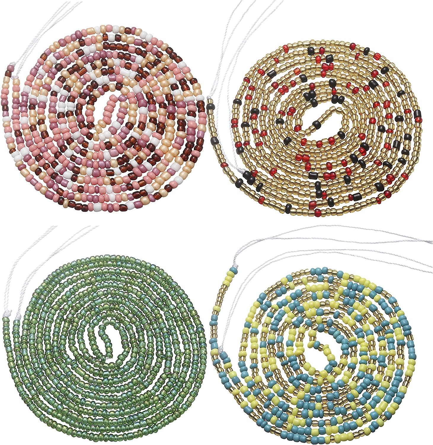 Taouzi Waist Beads for Women Colorful Beaded Body Chain Elastic String Waist Chain Beach Bikini Belly Chains Summer Jewelry for Women Girls Apparel & Accessories > Jewelry > Body Jewelry Taouzi NewColor01