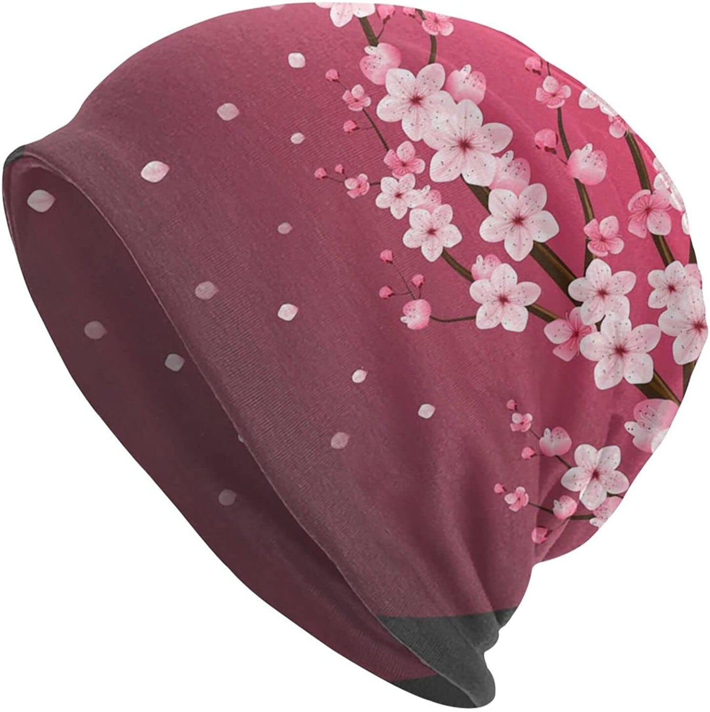 Gold Star Slouchy Beanie Chemo Headwear Knit Hat Scarf Sleep Skull Cap for Women Men Apparel & Accessories > Clothing Accessories > Headwear ybovejuk Cherry Blossom Sakura Japan One Size