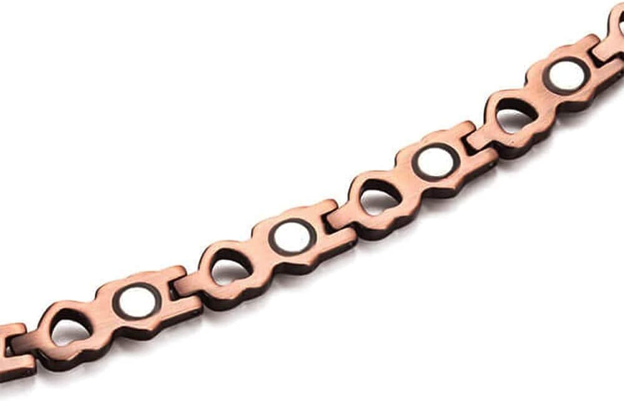 Heart Shape Magnetic Copper Anklets Ankle Braclelet for Women with Magnets (Width:7Mm) (Anklet) Apparel & Accessories > Jewelry > Anklets YINOX