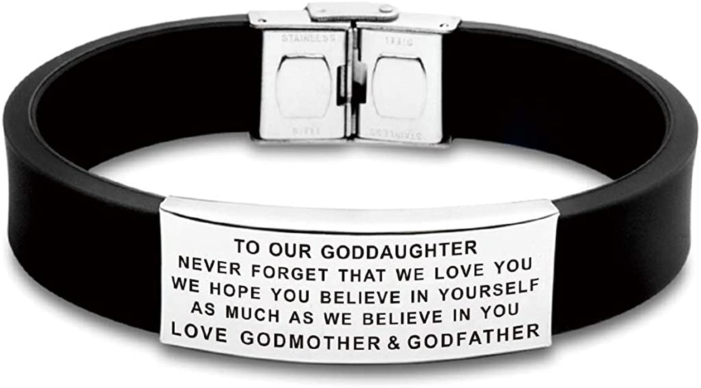 FALOGIJE to My Godson Goddaughter Gifts Bracelet Apparel & Accessories > Jewelry > Bracelets FALOGIJE Our Goddaughter-Hope You Believe