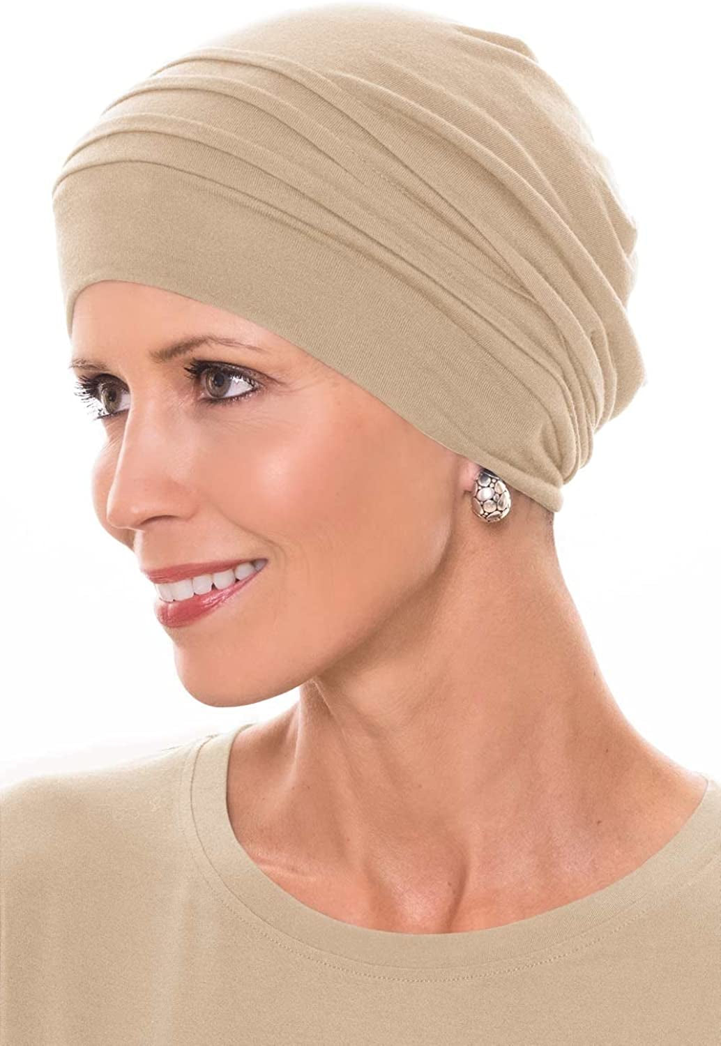 Cardani® Mod Slouchy Snood Turban - Viscose from Bamboo Hat Apparel & Accessories > Clothing Accessories > Headwear Cardani Luxury Bamboo - French Beige One Size