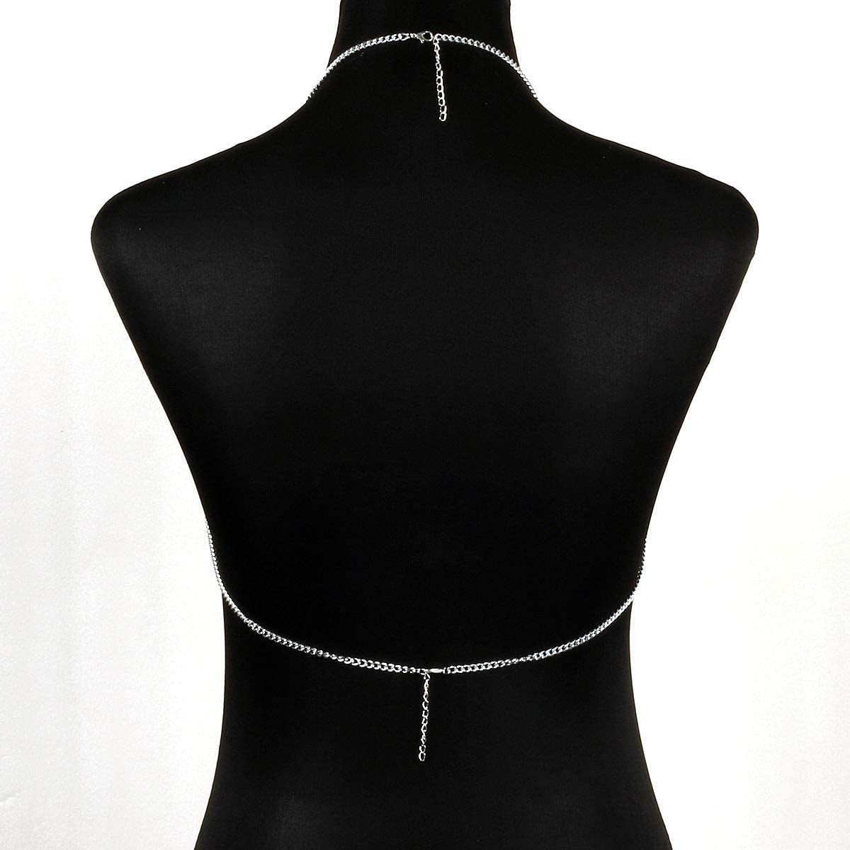 CHRAN Full Body Chain Jewelry for Women Sexy Costume Multilay Silver Metal Chain Harness Apparel & Accessories > Jewelry > Body Jewelry CHRAN