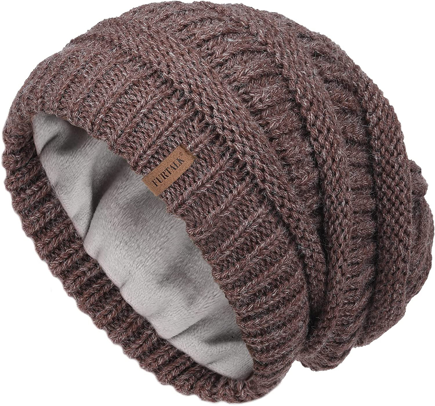 FURTALK Knit Beanie Hats for Women Men Fleece Lined Ski Skull Cap Slouchy Winter Hat Apparel & Accessories > Clothing Accessories > Hats KYLIE MAX Coffee