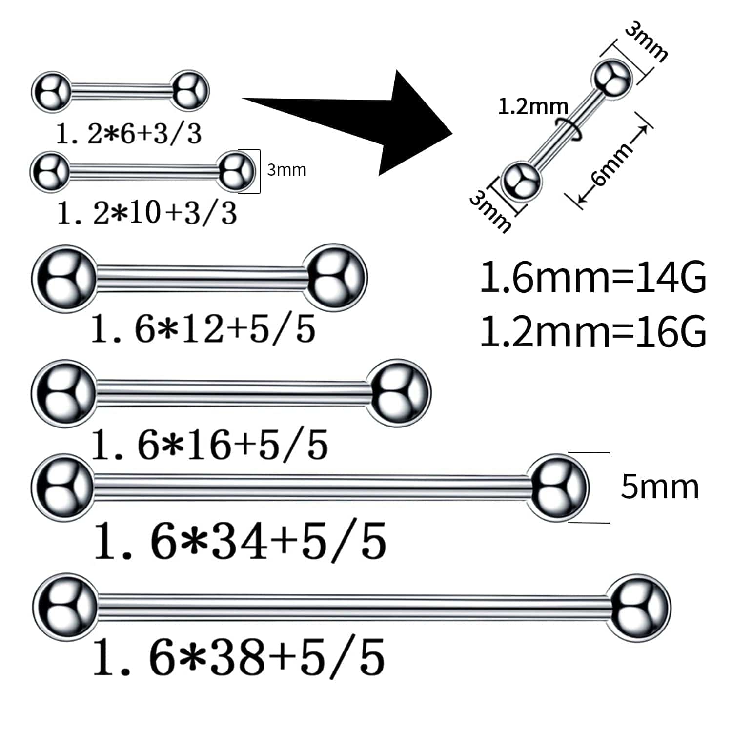 94PCS Mixed-Pack Piercing Kits for All Body Piercings Stainless Steel 14G 16G 20G Jewelry and Piercing Needle with Piercing Tools 10Pcs Alcohol Pad for Nose Septum Lip Ear Belly Button Cartilage Tragus Apparel & Accessories > Jewelry > Body Jewelry Tustrion