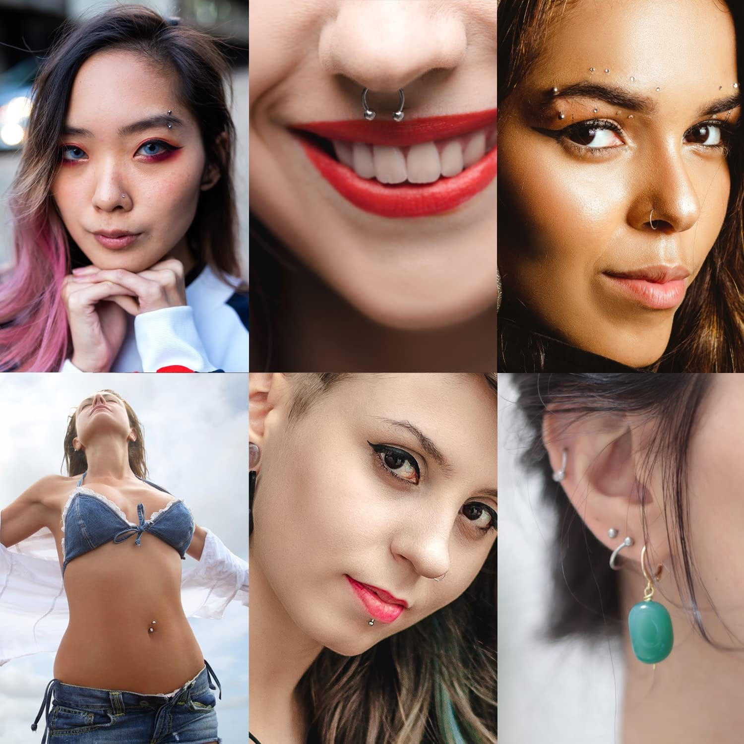 94PCS Mixed-Pack Piercing Kits for All Body Piercings Stainless Steel 14G 16G 20G Jewelry and Piercing Needle with Piercing Tools 10Pcs Alcohol Pad for Nose Septum Lip Ear Belly Button Cartilage Tragus Apparel & Accessories > Jewelry > Body Jewelry Tustrion