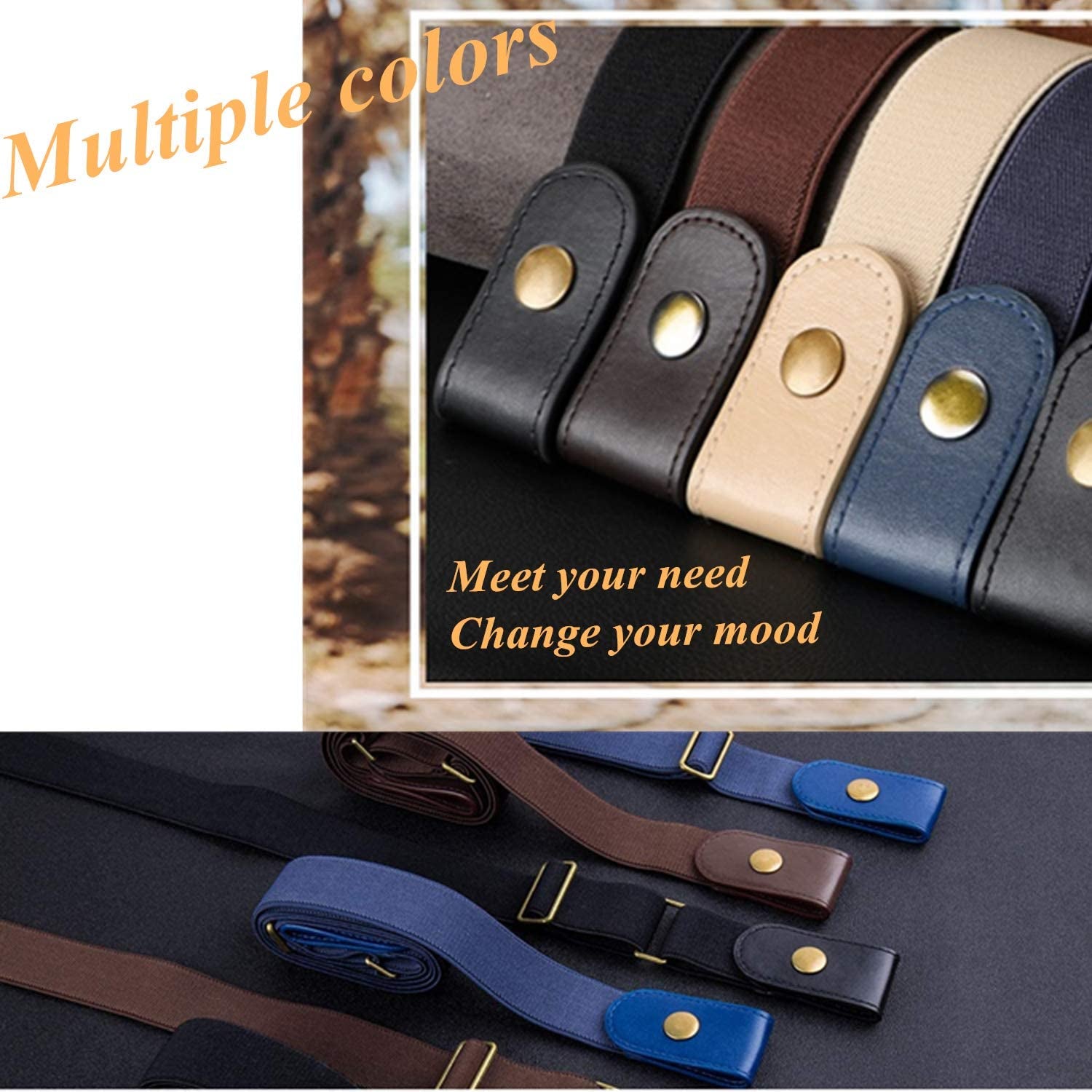 No Buckle Stretch Belt for Women Men Buckle-Free Adjustable Belt for Jeans Apparel & Accessories > Clothing Accessories > Belts LEACOOLKEY