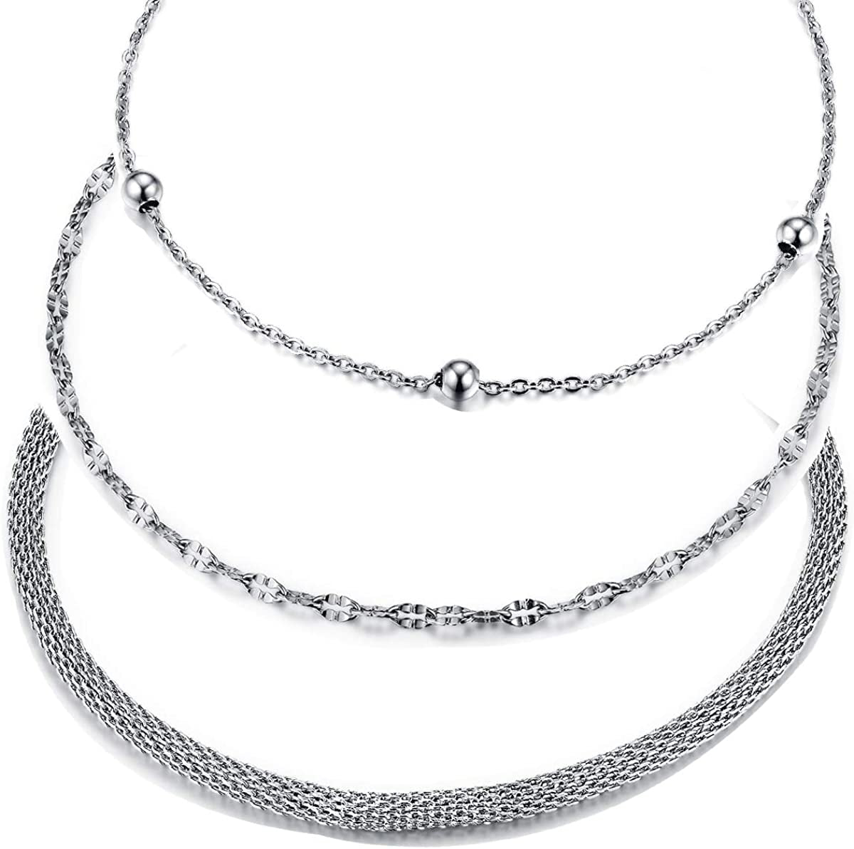 Hoduar Stainless Steel Anklet for Women, Non-Fading Dainty Heart Ankle Bracelets Foot Chain Jewelry for Women Apparel & Accessories > Jewelry > Anklets hoduar c:beaded