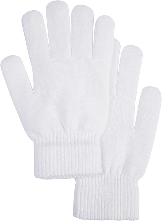 Simplicity Men/Women Winter Classic Solid Colored Knit Gloves Apparel & Accessories > Clothing Accessories > Gloves & Mittens Simplicity 38_white