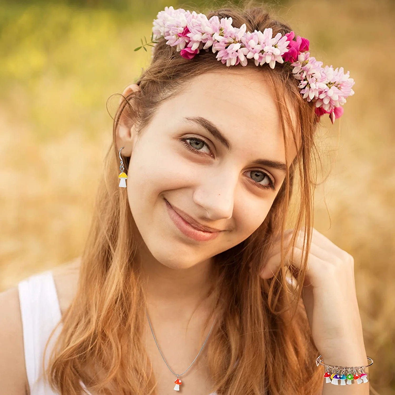 96 Pieces Mushroom Pendant Charms Colorful Mushroom Resin Charms Jewelry Making DIY Pendant Ornament Cute Mushroom Shape Charms for DIY Craft Bracelet Necklace Earrings, 8 Colors (Small)