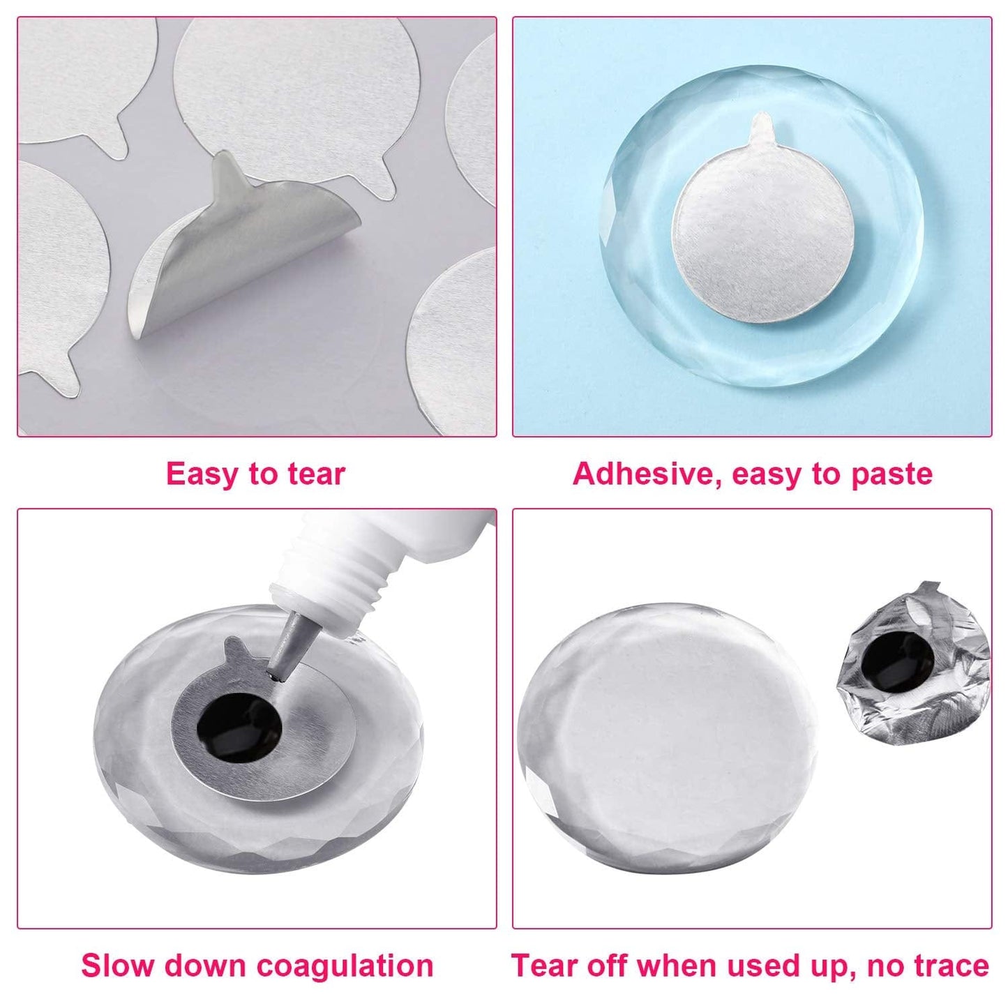 960 Pieces 1 Inch Disposable Eyelash Glue Stickers Waterproof Glue Aluminum Foil Stickers Eyelash Glue Holder Pallet Sticker for Makeup Tool Supplies Health & Beauty > Personal Care > Cosmetics > Cosmetic Tools > Makeup Tools Outus