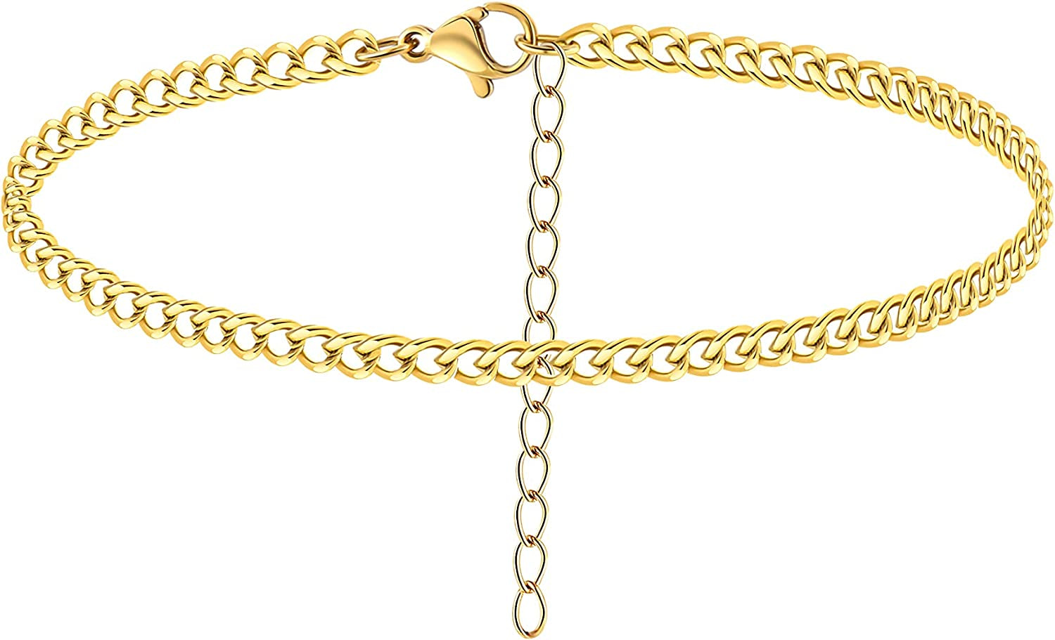 Silver Anklet Initial Ankle Bracelets for Women Teen Girls Figaro Chain Personalized Birthday Gifts for Women Summer Gift Beach Jewelry Anklet for Women Letter A-Z Jewelry Apparel & Accessories > Jewelry > Anklets JoycuFF 3mm