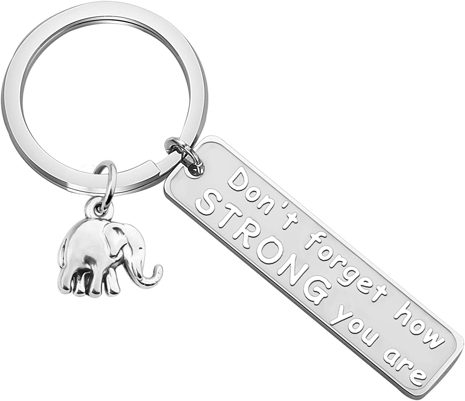 MYOSPARK Elephant Keychain Don'T Forget How Strong You Are Inspirational Gift for Graduate Elephant Lovers Apparel & Accessories > Jewelry > Necklaces MYOSPARK Elephant Keychain 5