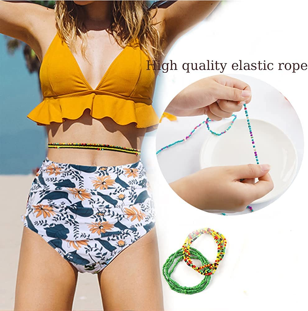 Palotay 16PCS Waist Beads for Women African Waist Beads Chain Colorful Belly Beads Body Chain for the Waist Elastic Stomach Beads Summer Beach Bikini Jewelry Waist Beads Set Apparel & Accessories > Jewelry > Body Jewelry Palotay
