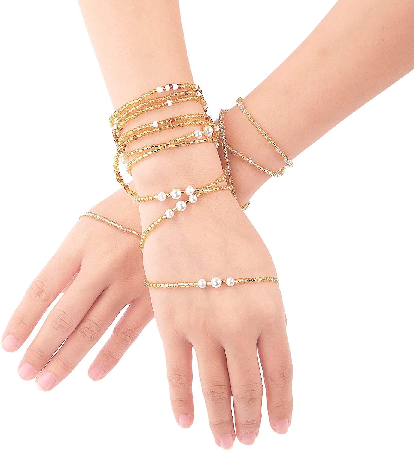 Waist Beads for Women Belly Beads Elastic Chain African Waist Chains Set for Women Body Jewelry Bikini Jewelry Chains Apparel & Accessories > Jewelry > Body Jewelry Yolev