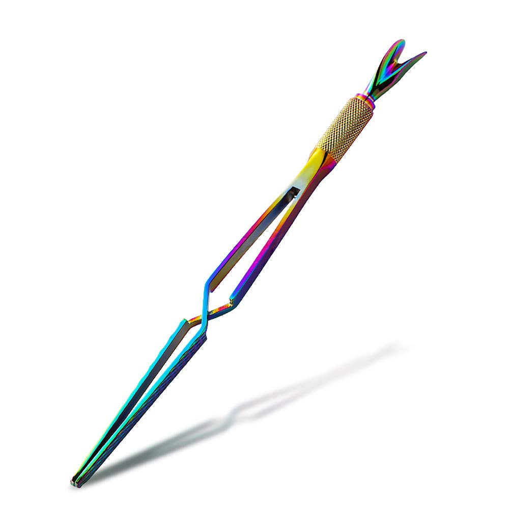 SILPECWEE 1 Pcs Colorful Stainless Steel Nail Art Pincher Cuticle Pusher False Nail Shaping Tweezers Multi-Function Manicure Tools Health & Beauty > Personal Care > Cosmetics > Cosmetic Tools > Nail Tools SILPECWEE