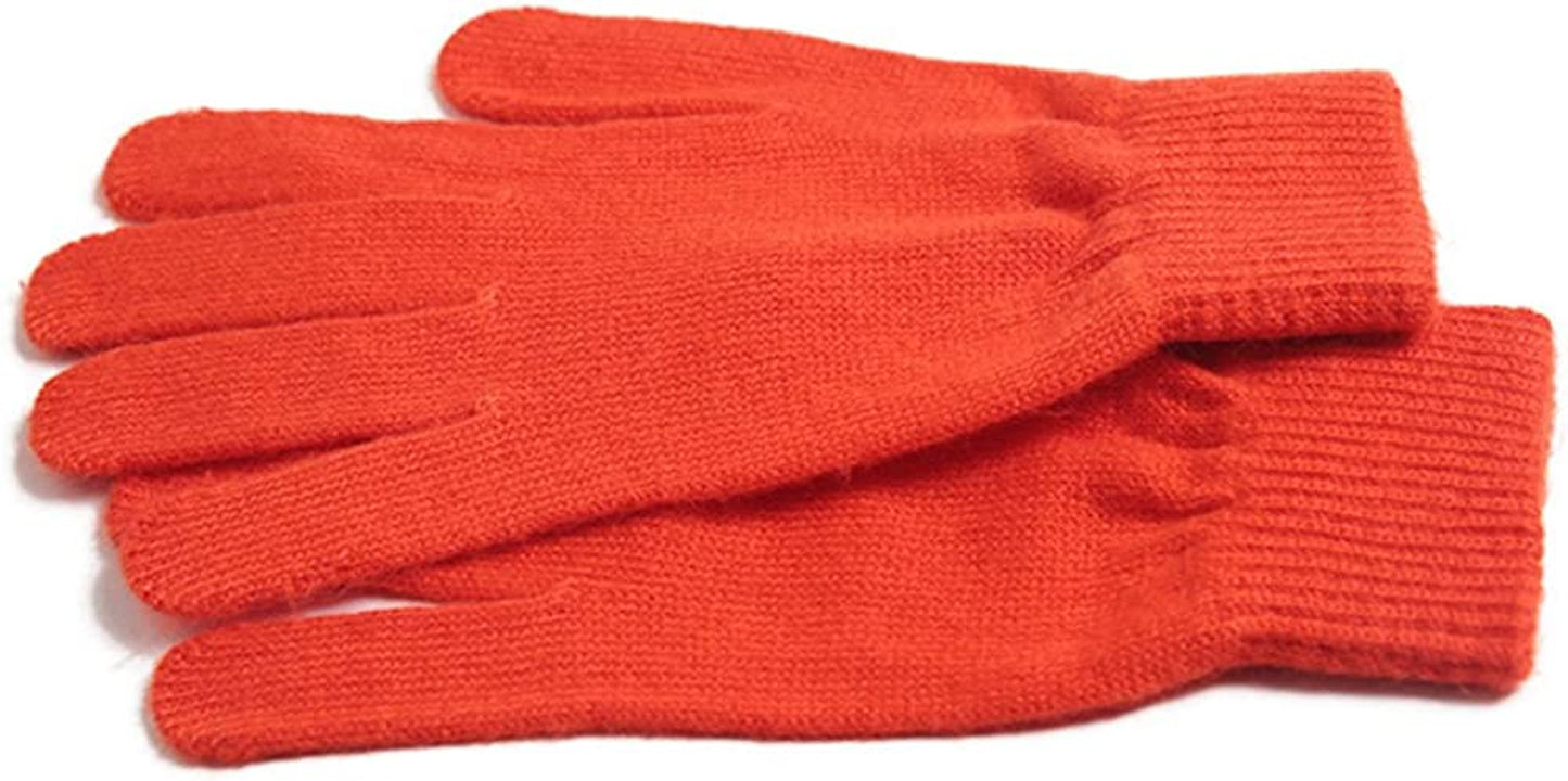 Imongol-Pure Cashmere Women Full Fingers Gloves Ladies Gloves Mittens- Gloves Knitted Apparel & Accessories > Clothing Accessories > Gloves & Mittens iMongol Orange