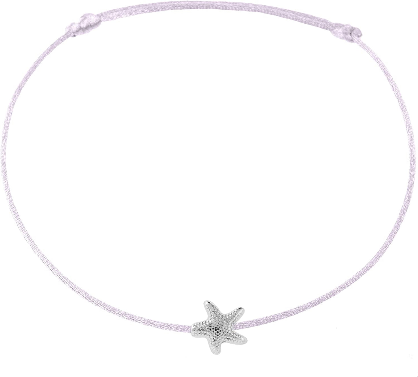 Selfmade Jewelry Anklet with Starfish Silver - Black Foot Chain Beach Jewelry Handmade Ankle Bracelet Adjustable Size Apparel & Accessories > Jewelry > Anklets Selfmade Jewelry Silver - Lilac