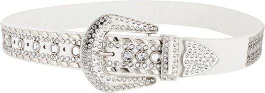 CLARA Women Vintage Western Waist Belt Double Buckle Belt PU Leather Waistband for Jeans Dress Apparel & Accessories > Clothing Accessories > Belts CLARA 01903white