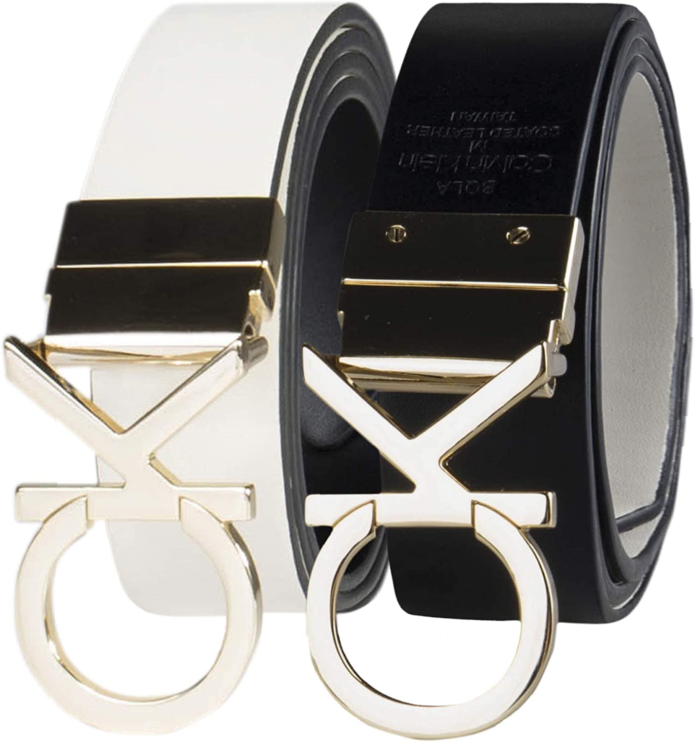 Calvin Klein Women'S Reversible Belt Apparel & Accessories > Clothing Accessories > Belts Calvin Klein White/Black Plaque X-Large