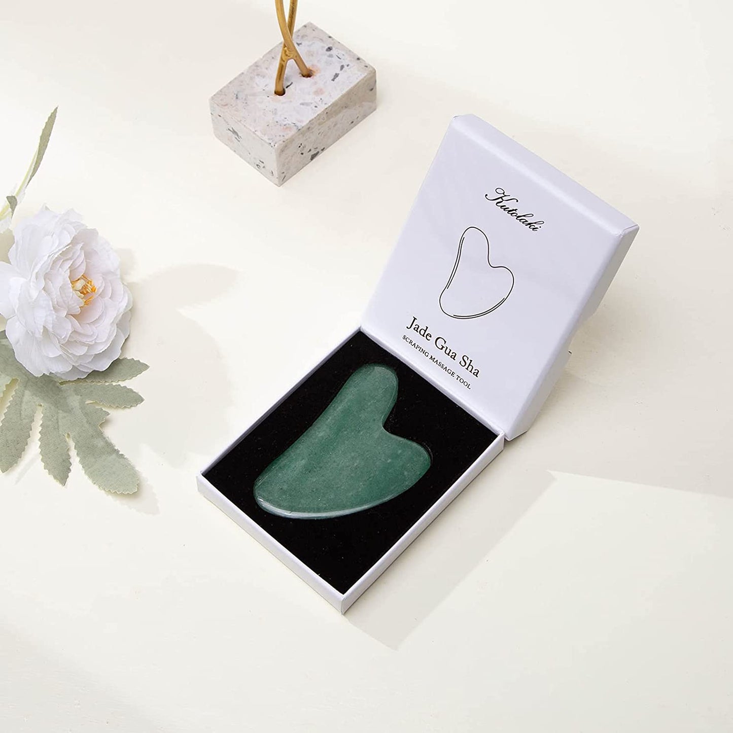 Natural Jade Gua Sha Stone for Massage, Gua Sha Facial Tools, Spa, Acupuncture, Therapy, Jade Gua Sha Scraping Tool Health & Beauty > Personal Care > Cosmetics > Cosmetic Tools > Skin Care Tools KUTOLAKI