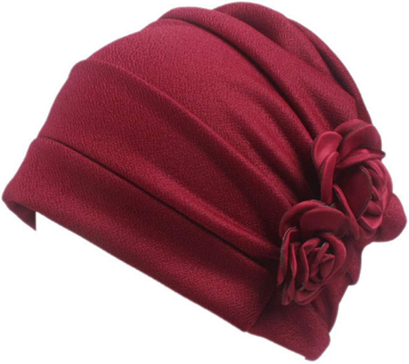 Ever Fairy 3 Colors Chemo Cancer Headscarf Hat Cap Ethnic Cloth Print Turban Headwear Women Stretch Flower Muslim Headscarf (3 Colors Back-H2) Apparel & Accessories > Clothing Accessories > Headwear Ever Fairy