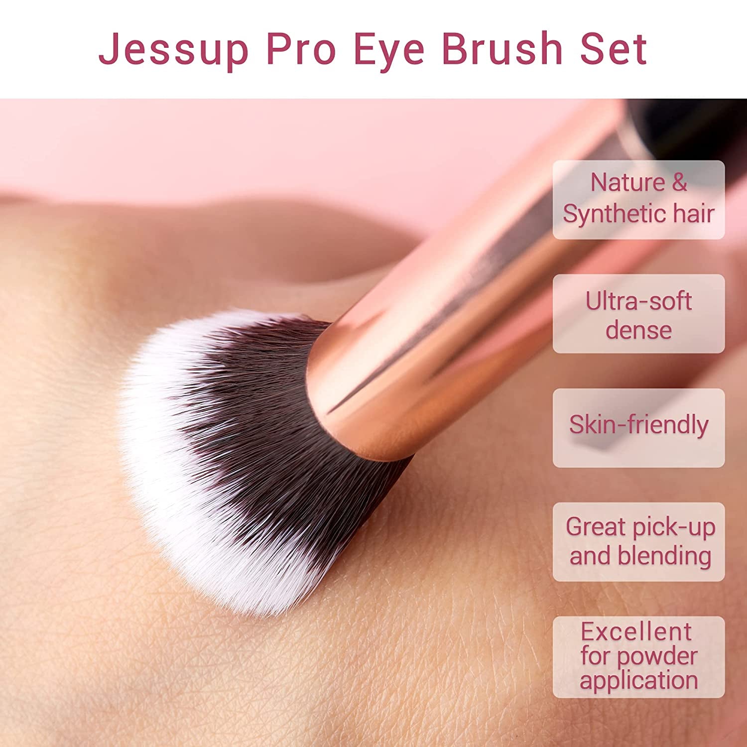 Jessup 15Pcs Professional Makeup Brushes Set Make up Brush Tools Kit Eye Liner Shader Wood Handle Natural-Synthetic Hair Brushes Pearl Black/Rose Gold T157 Health & Beauty > Personal Care > Cosmetics > Cosmetic Tools > Makeup Tools Jessup