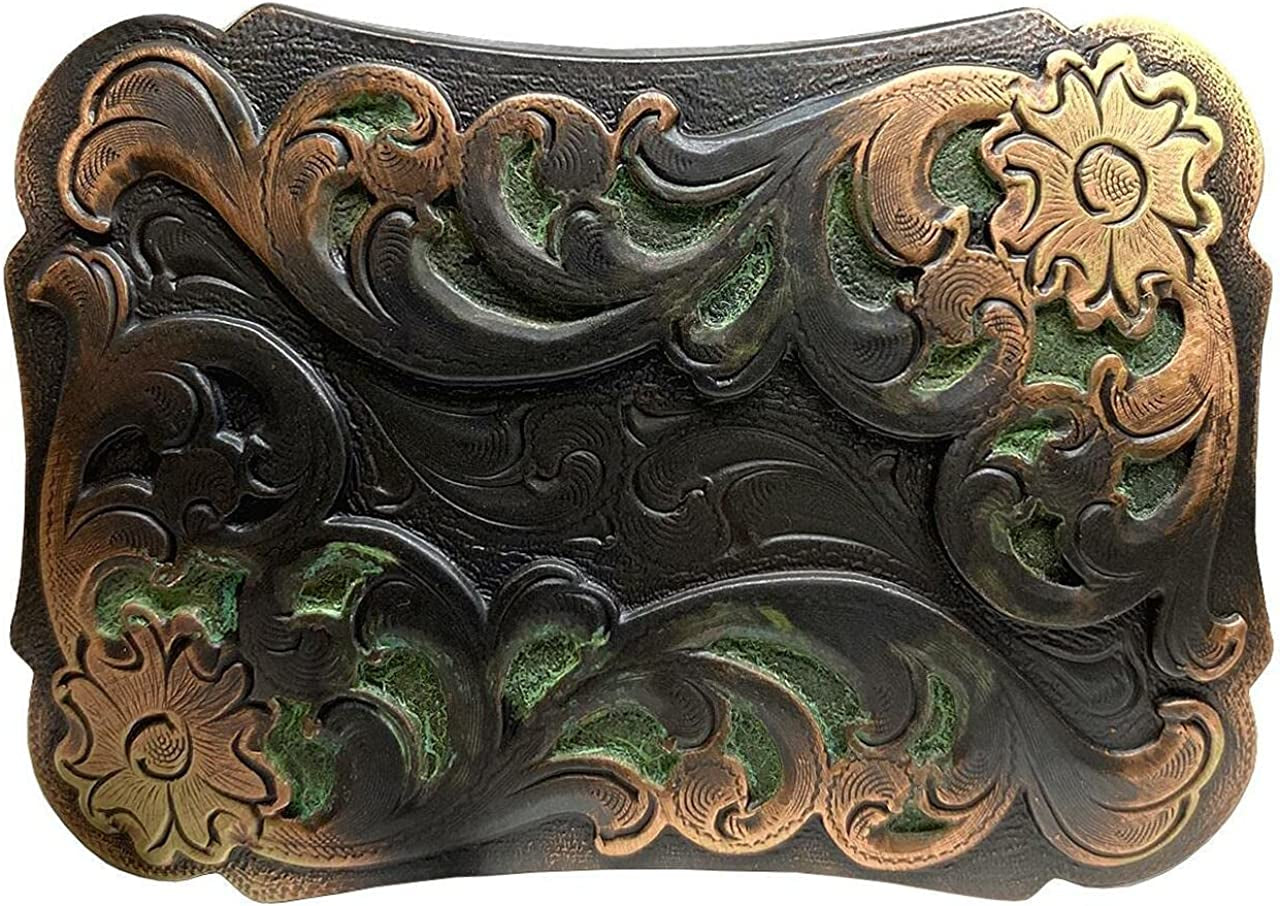 Western Floral Eagle Dogs Birds Star Replacement Belt Buckle Fits 1-1/2"(38Mm) Belt Strap-Multi-Style Options Apparel & Accessories > Clothing Accessories > Belt Buckles Belts.com Type Buckle U1 - Ha0038 Copper Patina 1-1/2"