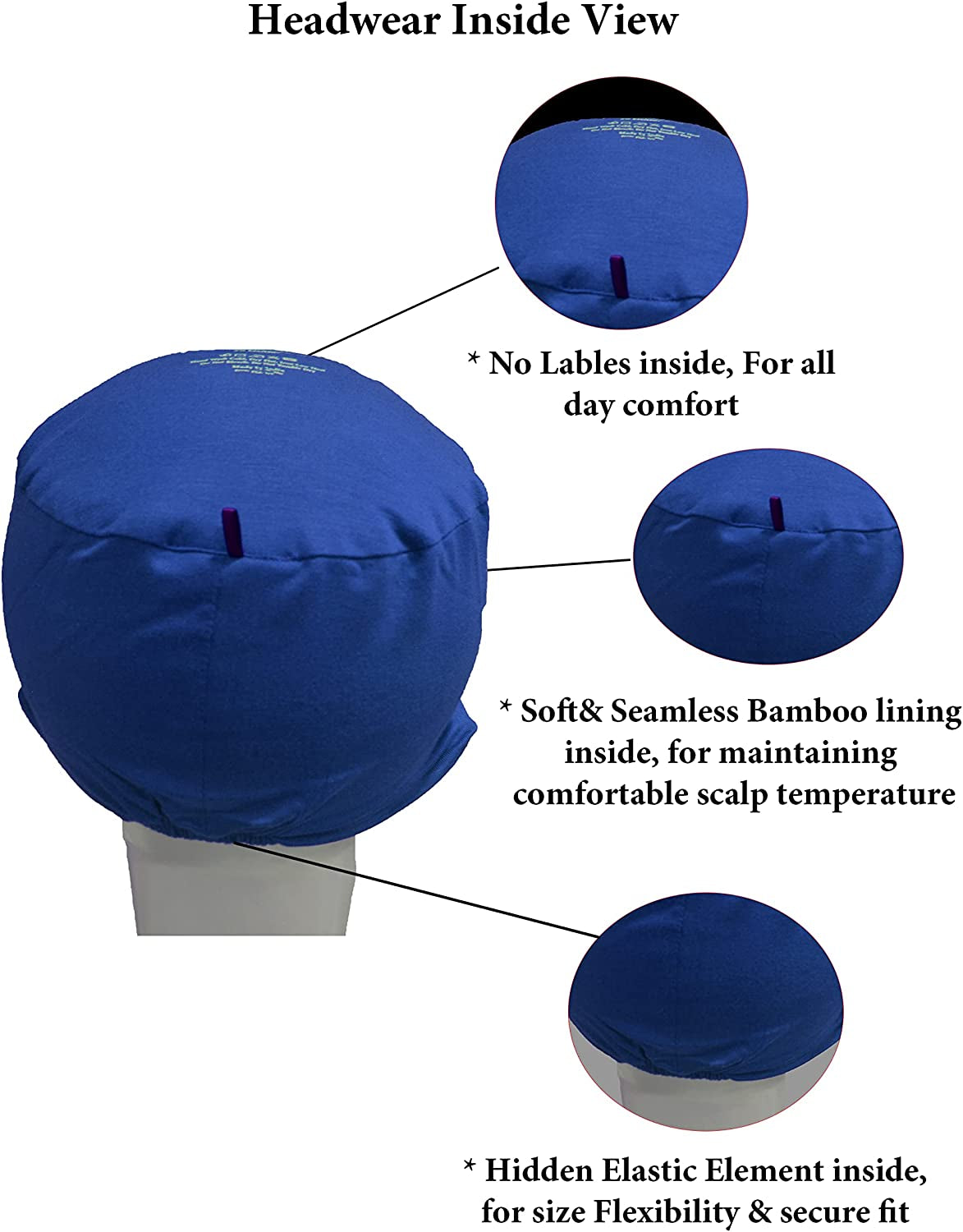 SAKUCHI Chemo Hats Solid Sleep Cap Women'S Bamboo Soft Headwear Cancer Cap Apparel & Accessories > Clothing Accessories > Headwear SAKUCHI
