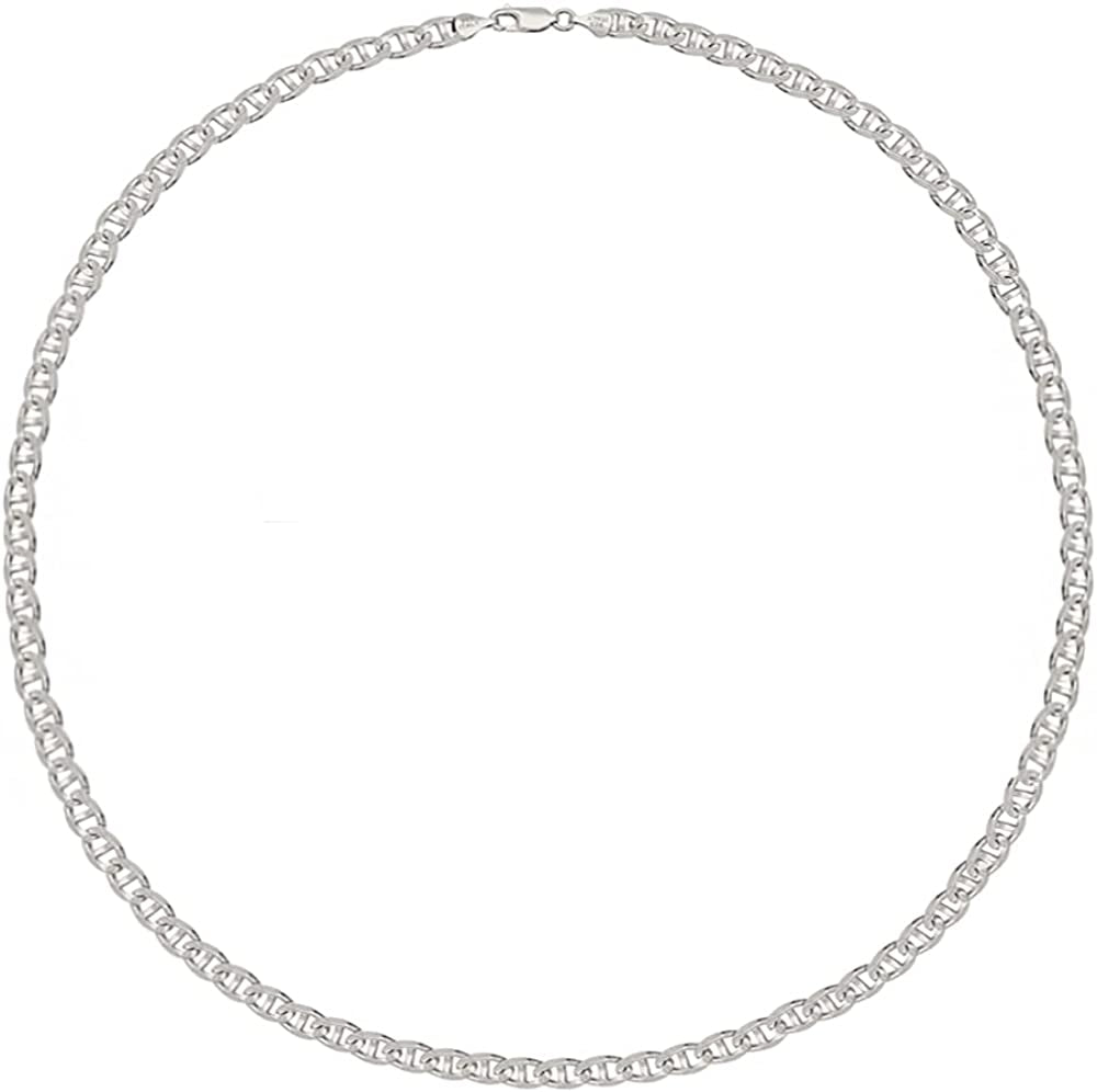 Savlano 925 Sterling Silver Solid Italian Figaro, Rope,Herringbone, Curb, Ball Bead, Snake, Mariner Chain Anklet for Women & Girls, Comes in 0.8Mm - 5Mm Gift Box Apparel & Accessories > Jewelry > Anklets Savlano Mariner 1.8mm 10.0 Inches