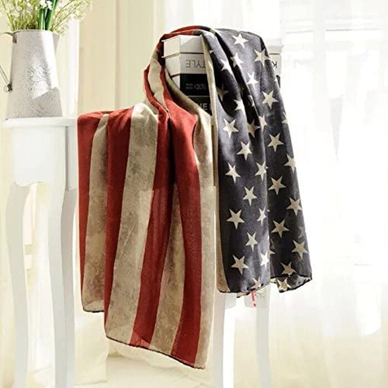 Vintage America Flag Scarf, Unisex Fashion Shawl Scarf, Infinity Shawl Scarf Apparel & Accessories > Clothing Accessories > Scarves & Shawls Tovip