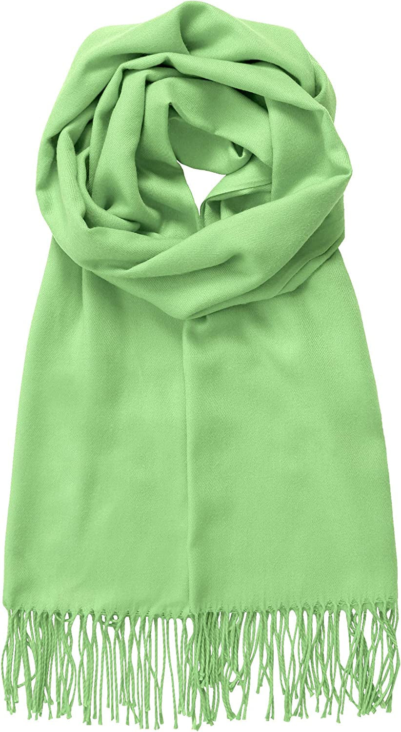 Made by Johnny Unisex Large Lightweight Soft Silky Real Cashmere Shawl Wrap Scarf Apparel & Accessories > Clothing Accessories > Scarves & Shawls Made By Johnny Wsk2091_mint One_Size