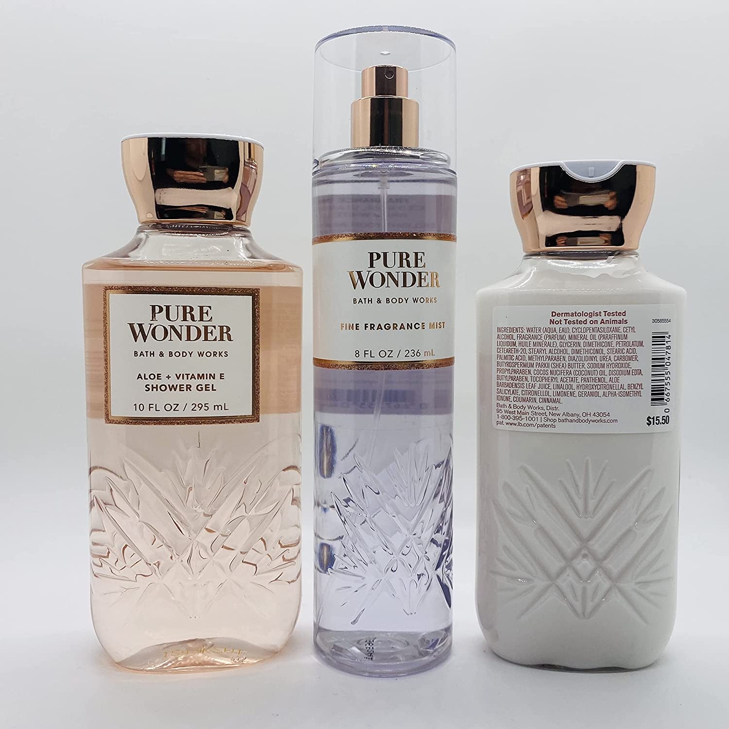 Bath & Body Works - Pure Wonder - 3 Pc Bundle Trio -Shower Gel, Fine Fragrance Mist and Super Smooth Body Lotion - Fall 2021 Health & Beauty > Personal Care > Cosmetics > Bath & Body Bath & Body Works