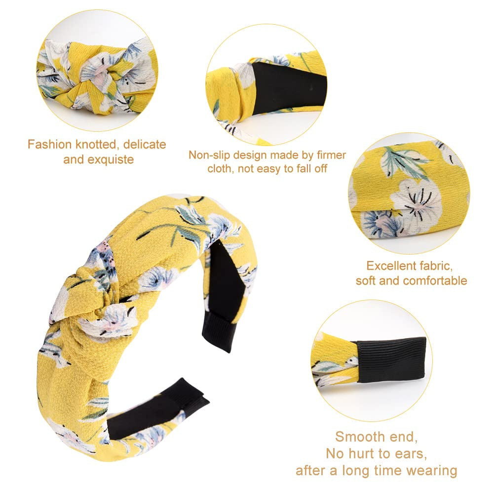 TOBATOBA 10 Piece Womens Headbands Set Knotted Headbands for Women Summer Floral Headbands Bow Knot Headband Twist Turban Headband Cross Knot Wide Headbands Bandana Hair Accessories for Women Apparel & Accessories > Clothing Accessories > Bandanas & Headties TOBATOBA