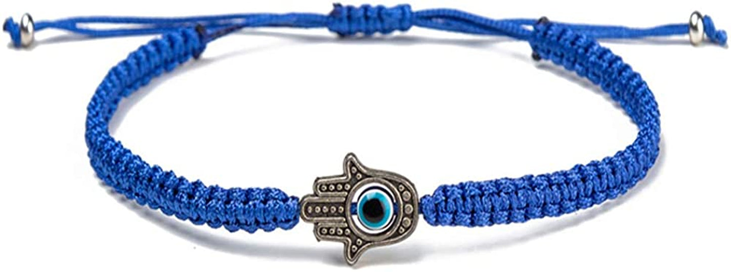 Handmade String Evil Eye Bracelet for Women Men Girls Boys Black Red Thread Adjustable Bracelets Minimalist Jewelry Apparel & Accessories > Jewelry > Bracelets kelistom 01. blue hand