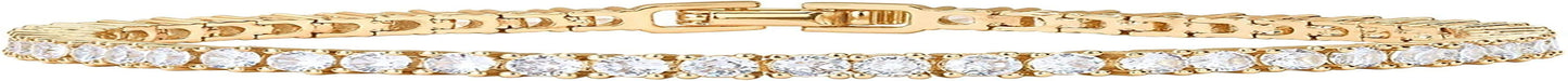 PAVOI 14K Gold Plated 3Mm Cubic Zirconia Classic Tennis Bracelet | Gold Bracelets for Women | Size 6.5-7.5 Inch Apparel & Accessories > Jewelry > Bracelets PAVOI Yellow Vermeil 7.5 Inches