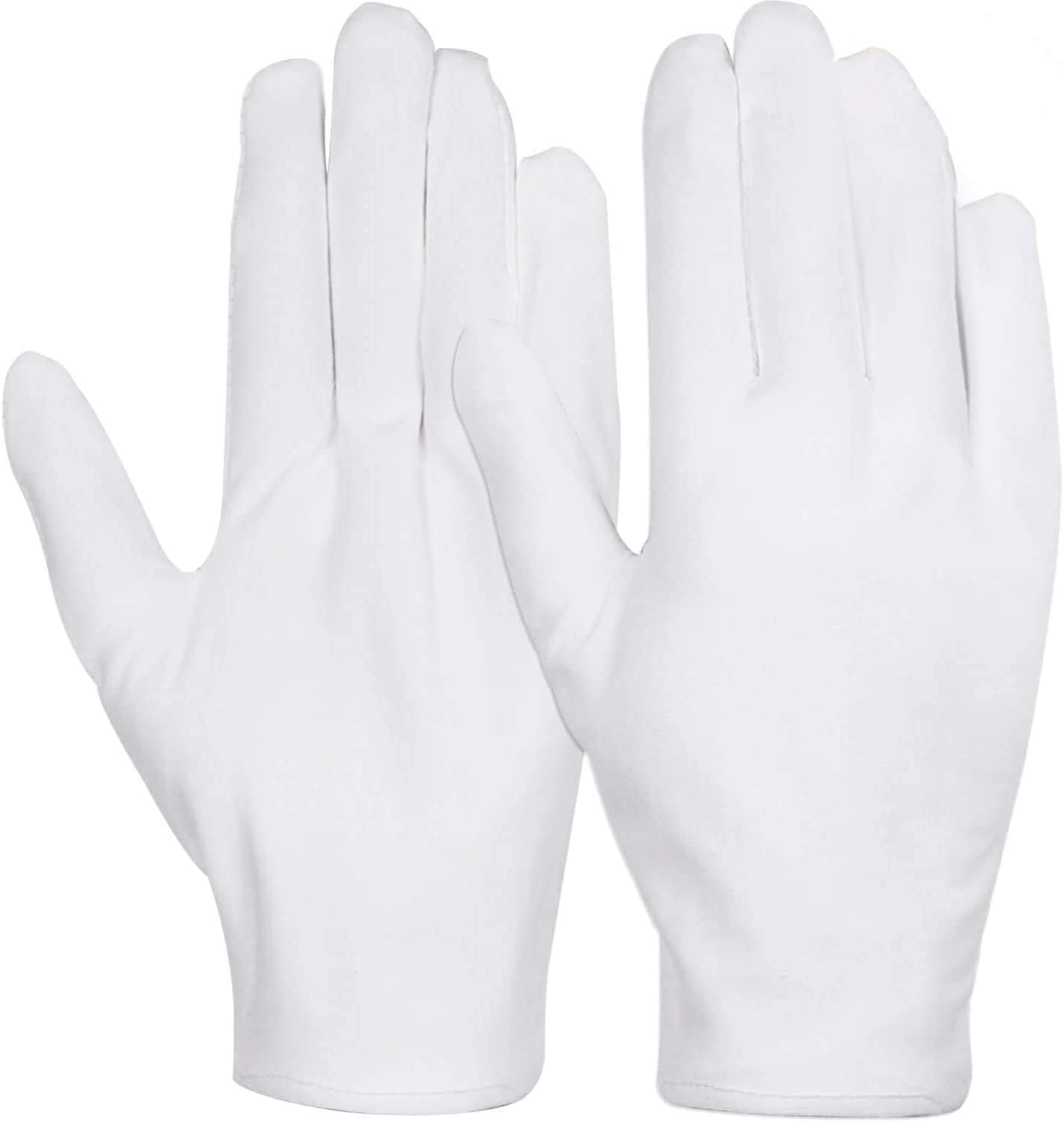 White Cotton Gloves, Anezus 6 Pairs Cotton Gloves Large Cloth Gloves for Women Dry Hands Eczema Moisturizing Serving Archival Cleaning Coin Jewelry Silver Costume Inspection Apparel & Accessories > Clothing Accessories > Gloves & Mittens anezus