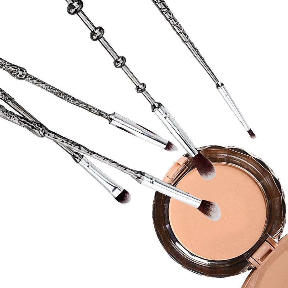 Wizard Wand Potter Makeup Brushes, 5Sets Potter Makeup Brushes Magic for Foundation Eye Shadow Eyeliner Blending Pencil Lip Brush Beauty Tools with Potter Snitch Gold Necklace Health & Beauty > Personal Care > Cosmetics > Cosmetic Tools > Makeup Tools LSKUIKDS