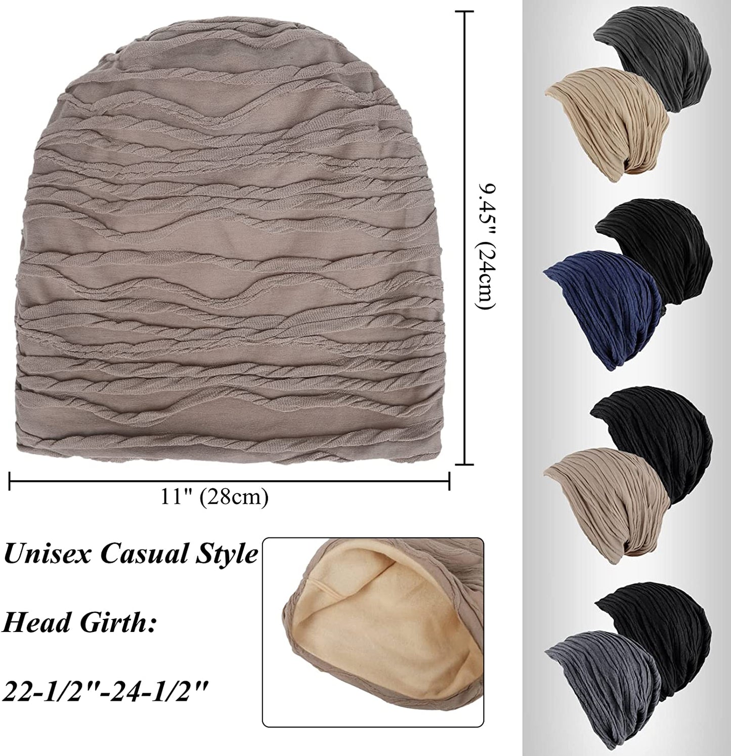 Senker Fashion Women Beanies Hat 2 Pack, Chemo Headwear Cancer Chemo Caps Slouchy Beanie for Women Men Apparel & Accessories > Clothing Accessories > Headwear Senker Fashion