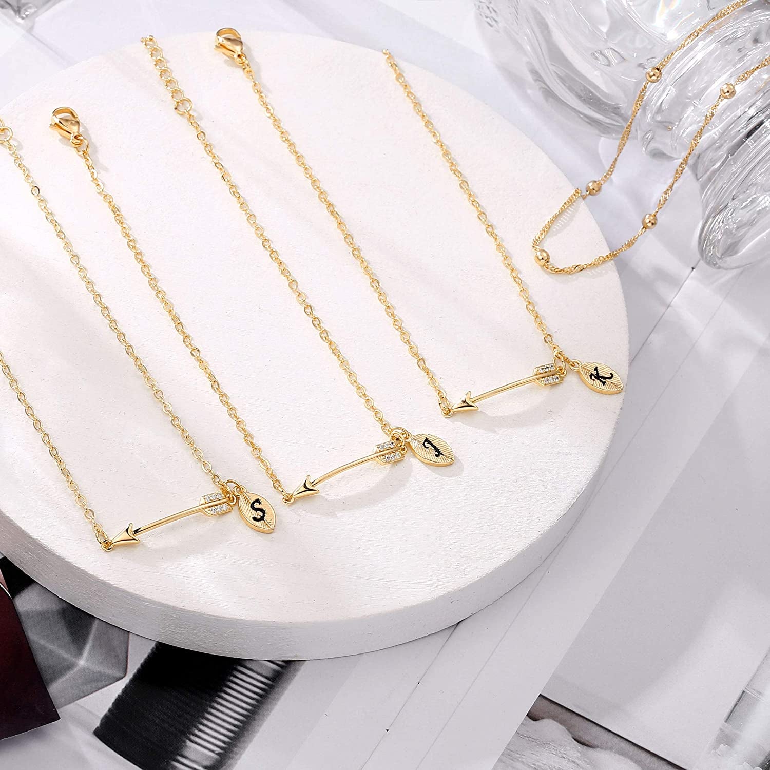 Graduation Gifts for Her 2022 Ankle Bracelets, 14K Gold Plated Inspirational Layering Initial Ankle Bracelets College Graduation Gifts for Her Him Layered Gold Anklets for Women Friendship Gifts Apparel & Accessories > Jewelry > Anklets Yoosteel